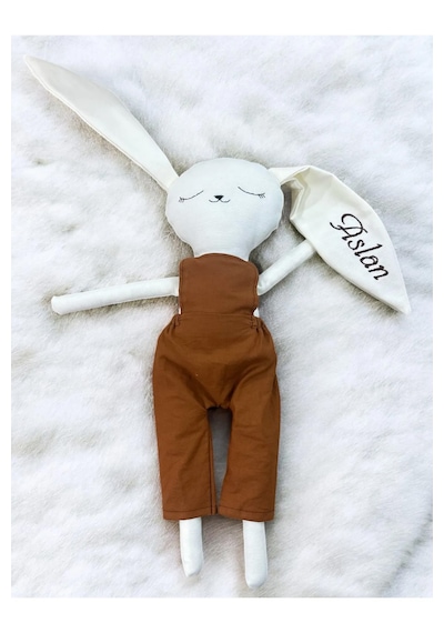Erkek Tavşan Uyku Arkadaşı - İsimli Bebek Hediyesi - Erkek Çoc