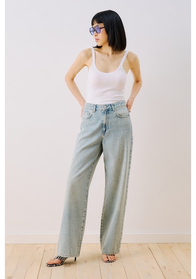 Manuka Çizgili Denim Straıght Pantolon Açık Mavi Ss26pnt00025-03