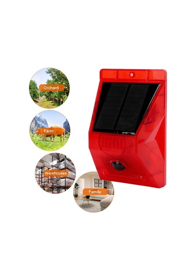 Ayt Powermaster Pm-26957 Mikrofonlu Sesli Hayvan Kovucu Alarm Cihazı Solar Güneş Enerjili Panelli Vahşi Hayvan Kovacağı