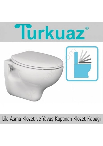 Turkuaz Lila Asma Klozet ve Kapak Normal