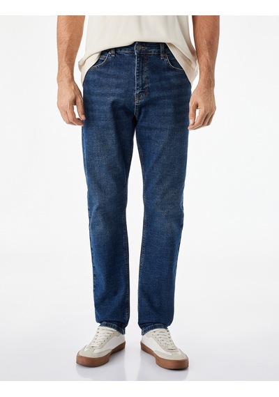Koton Normal Bel Cepli Pamuklu Slim Fit Jean Pantolon - Brad Jean Koyu İndigo 7wam40008nd Koton Normal Bel Cepli Pamuklu Slim Fit Jean Pantolon - Brad Jean Koyu İndigo 7wam40008nd
