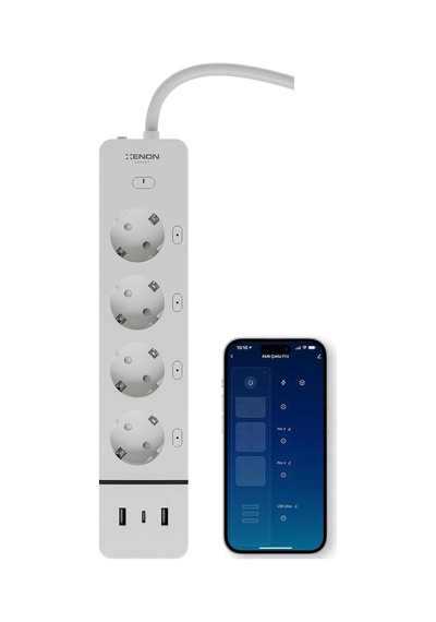 Ayrex Xenon Smart Akıllı Çoklu Priz Wi-fi 4 Ac Çıkışlı 2 Usb-a Ve 1 Usb-c Portlu 7in1 180 Cm Kablo Google Home V 0