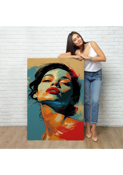 Miyrem^ Canvas Serie Pop Art Tarzda Güzel Kadın Tablosu-7709
