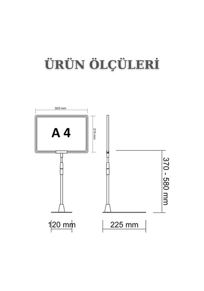 2 Adet Beyaz A4 Mandallı Raf Sepet Etiketi Çerçeveli Etiketlik Beyaz