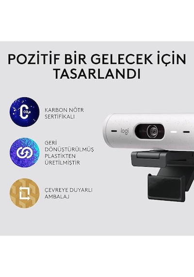 Logıtech Brıo 500 Full HD Webcam Beyaz