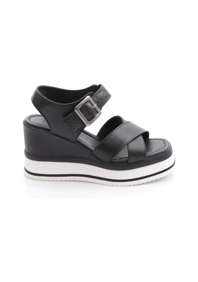 Dgn 1012-24170 Kadin Çapraz Bantli Mega Kalin Taban Sandalet Siyah
