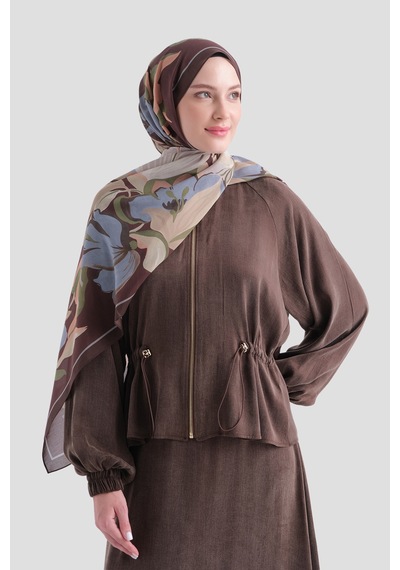 Armine Elegance Pamuk - İpek Şal As559 Acı Kahve