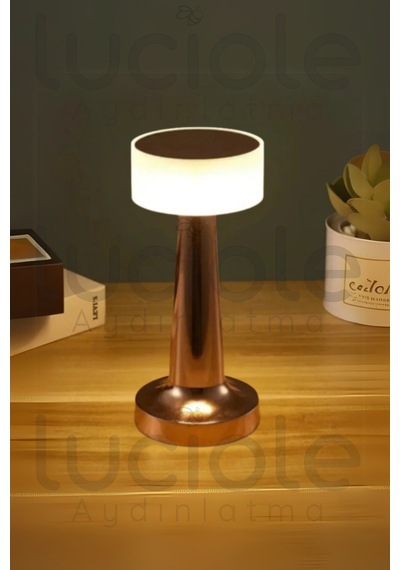 Ct-8436 Denver İnci Rose Gold, Dokunmatik Dimmerli, 3 Farklı Işık Tonlu, Şarjlı Led Masa Lambası