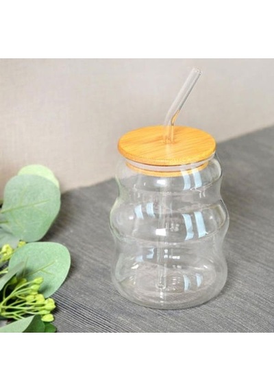 Paçi Bambu Kapaklı Pipetli Bardak - Açık Kahverengi / Şeffaf - 450 Ml Açık Kahverengi / Şeffaf Açık Kahverengi - Şeffaf