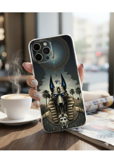 Samsung Galaxy A73 Uyumlu Şeffaf Kılıf Antik Mısır 5 Tasarımlı