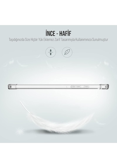 Samsung Galaxy Tab A9 X110/galaxy Tab A11 Tablet Kılıf Şeffaf Silikon Arka Kapak