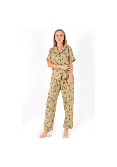 Doremi Floral Kısa Kollu Kadın Pijama Takım Çok Renkli