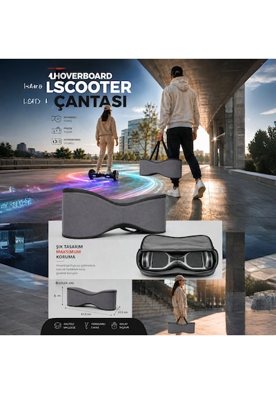 Citymate Elektrikli Kaykay Hoverboard Akıllı Denge 6.5 Inch + Hoverkart + Çanta Extrem76 Paket D01