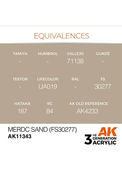 Ak Interactive 11343, 17 Ml. 3gen Merdc Sand Fs30277 Afv Maket Boyası Standart