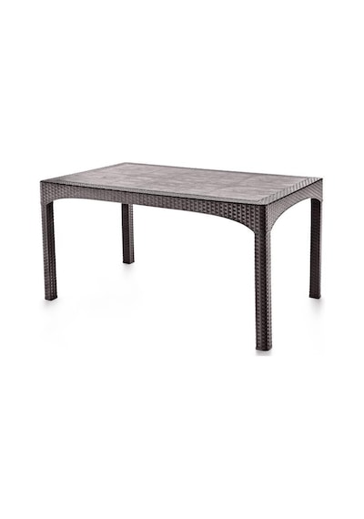 Omnipazar Sy-2587 Kahverengi Rattan Dikdörtgen Kapalı Masa 37535