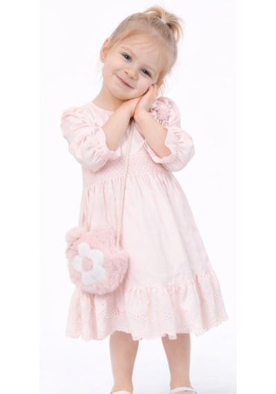 Kız Çocuk Güpürlü Balon Kol Model Bilekleri Lastikli Peluş Çantalı Pudra Renk Midi Boy Elbise Pudra Kız Çocuk Güpürlü Balon Kol Model Bilekleri Lastikli Peluş Çantalı Pudra Renk Midi Boy Elbise Pudra
