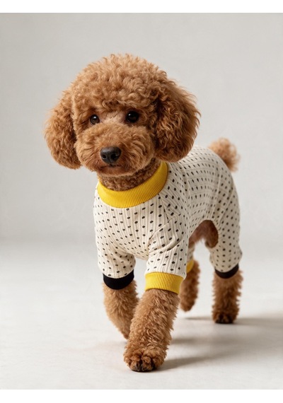 Spotty Sunny Minny Köpek Uyku Seti Siyah Beyaz Puantiyeli Penye Köpek Tulumu Ve Mini Yastık