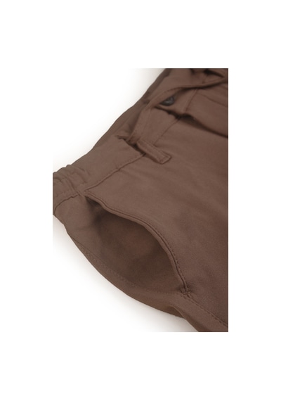 Deepsea Kahve Esnek Kumaş Slim Fit Beli Lastikli Günlük Spor Pantolon 2601070 Kahve