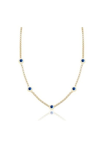 Diamond Line-Gülaylar - Sarı Altın 14 Ayar Nazar Boncuğu Kolye N11.25267