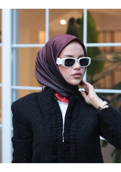 Bushu Degrade Twill Eşarp Bordo
