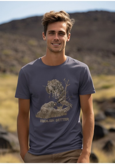 Avcılık Hunter Ağaçlı English Setter Çulluk Yazı Baskılı %100 Pamuk Regular Fit Gri T-shirt Antrasit Avcılık Hunter Ağaçlı English Setter Çulluk Yazı Baskılı %100 Pamuk Regular Fit Gri T-shirt Antrasit