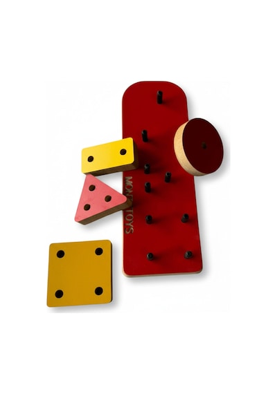 Montessori 4 Parça Renkli Geometrik Eğitici Ahşap Puzzle