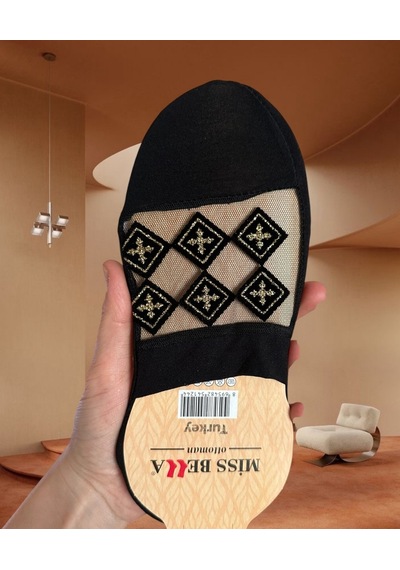Zeyna Önü Transparan Gold/gümüş İşlemeli Burnu Kapalı Feminen Şık Siyah/gold Zeyna Önü Transparan Gold/gümüş İşlemeli Burnu Kapalı Feminen Şık Siyah/gold