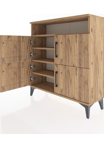 Arges Şifonyer 4 Raflı 4 Kapaklı 88x30x96 Çam-çam Atlas Çam