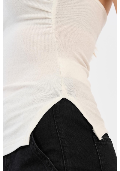Alexander Gardi Alexandergardi Yırtmaçlı Straplez Bluz B24-00226 Beyaz