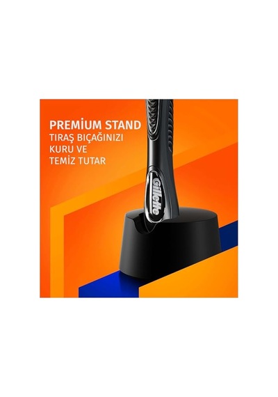 Gillette Fusion Tıraş Makinesi + 5 Adet Yedek Tıraş Bıçağı + Premium Stand Hediyeli Paket