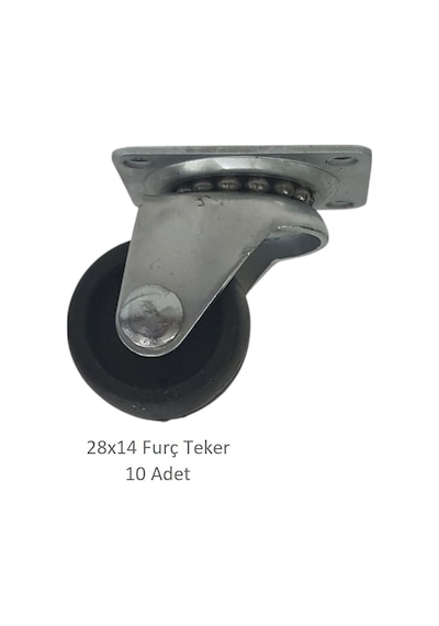 Furç Teker 28 X 14, Bavul, Valiz, Çanta, Servis Sehpası Için 10 Adet Siyah
