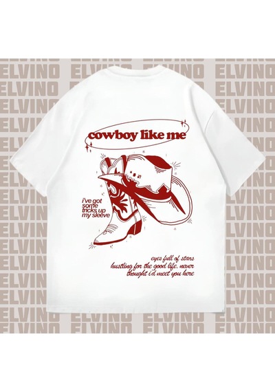 Noıssey Beyaz "cowboy Like Me" Basklı Oversize Unisex
