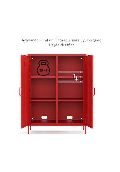Pera Metal Dolap 2 Kapılı 80,50 X 40 X 109,50 Cm - 9 Renk Seçeneği Bulunmaktadır Ral 3020 Kırmızı Pera Metal Dolap 2 Kapılı 80,50 X 40 X 109,50 Cm - 9 Renk Seçeneği Bulunmaktadır Ral 3020 Kırmızı