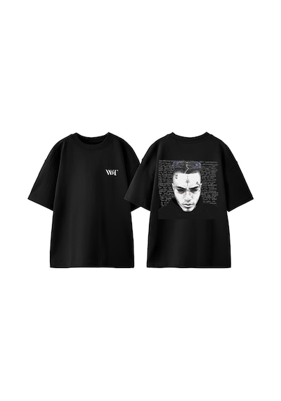 Thewert Xxxtentacion 8 Tasarım Sırt Baskılı Pamuk Siyah Oversize T-shirt