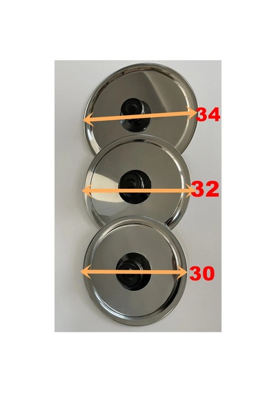 Paslanmaz Çelik 3 Adet 36-34-32cm Tavalar İçin Balık Tavası Kapağı Net 34-32-30cm Kulplu Diğer