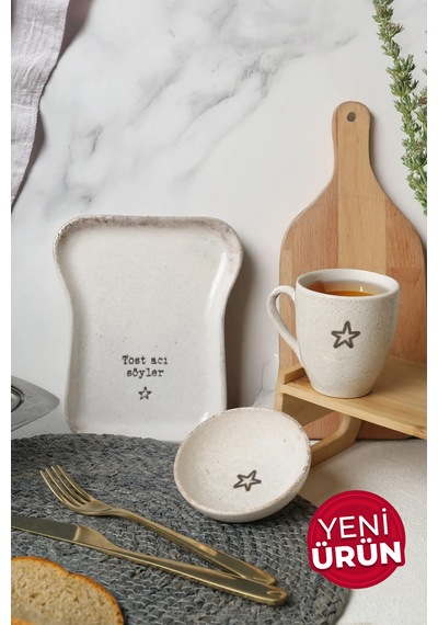 Tost Kahvaltı Takımı 3 Parça 22499-22507 Krem