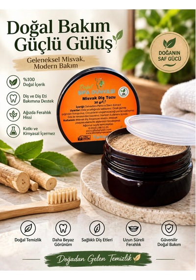 Misvak Diş Tozu %100 Doğal Öğütülmüş 1.kalite 30 Gr Misvak Tozu