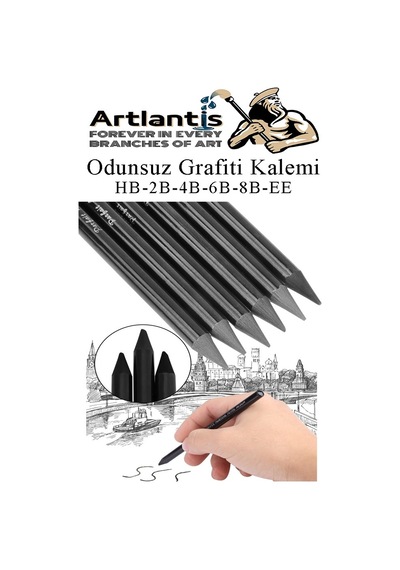 Odunsuz Grafiti Kalemi 12 Renk Ve 6 Siyah 1 Paket Odunsuz Kömür Kalemi Füzen Çizim Eskiz Kalemi Karakalem Kalemi
