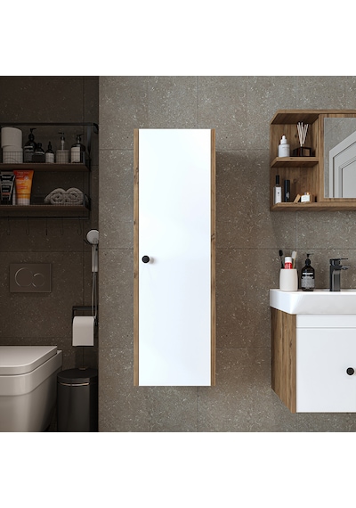 Ada Banyo Dolabı Mat Suntalam 110 Cm Banyo Boy Dolabı Atlantik Çam - Beyaz