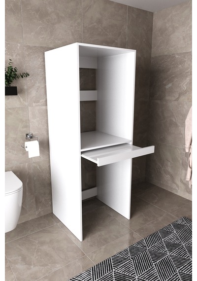 Df03109b Çamaşır Makinesi Dolabı Kurutma Makinesi Standı İkili Raflı Beyaz Banyo Dolabı Düzenleyici Df03109b Çamaşır Makinesi Dolabı Kurutma Makinesi Standı İkili Raflı Beyaz Banyo Dolabı Düzenleyici