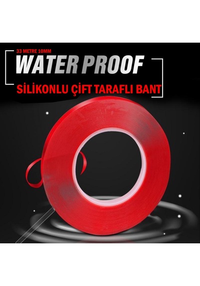 Silikonlu Çift Taraflı Montaj Bandı 10mm 33 Metre (STS OTO AKSESUAR)
