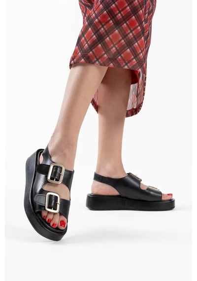 Trendella Siyah Cilt Kadın Sandalet Tr17my02a