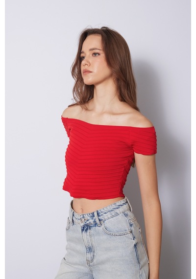 Triko Korse Top Kırmızı