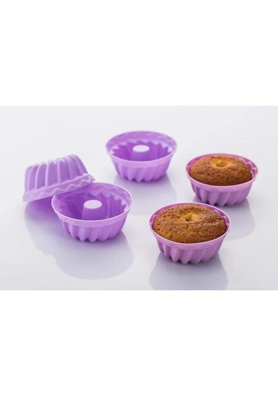 Silikon Mini Muffin Kek Kalıbı Silikon Mor Diğer