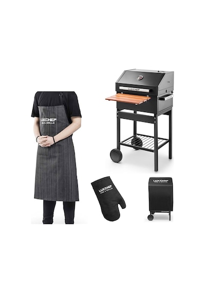 Luxchef LC50 Barbekü Mangal + Kılıf + Önlük + BBQ Eldiveni