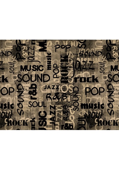 Müzik Temalı Yazılı Özel Tasarım Duvar Kağıdı (397457088)