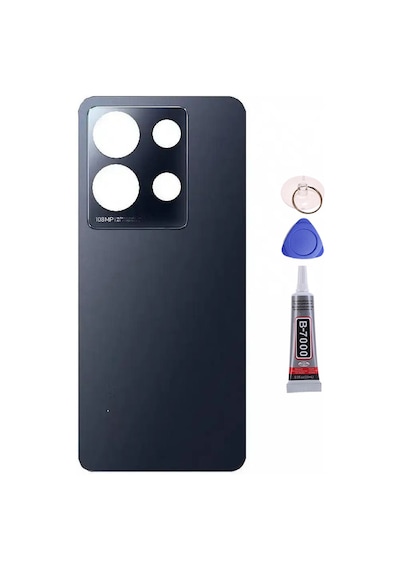 İnfinix Note 30 Vıp Siyah Arka Kapak Batarya Kapağı Pil Kapağı Yapışkan Ve Sökme Aparatıyla Beraber Full Set Siyah