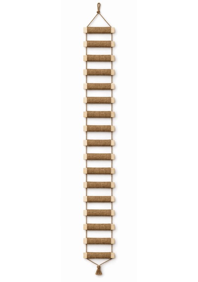 Ahşap Kedi Tırmanma Merdiveni Ve Duvar Köprüsü - Jüt İpli, 17 Basamak, 200 Cm