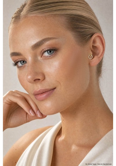 Işıltılı Fiyonk 18 Ayar Sarı Altın Kaplama Gümüş Tragus-flat Piercing