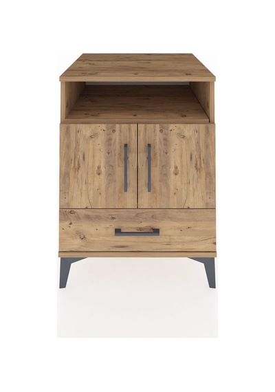 Kronos Komodin 3 Raflı Tek Çekmeceli 2 Kapaklı 60x59x80 Çam-çam Çam